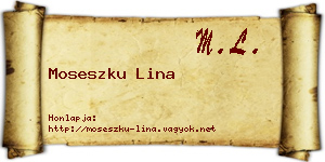Moseszku Lina névjegykártya